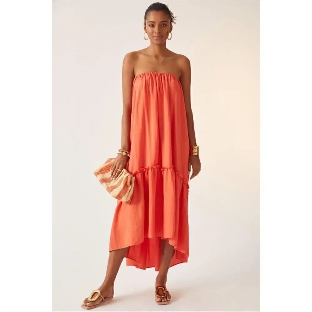 Anthropologie Strapless Maxi Dress NEW Size Medium